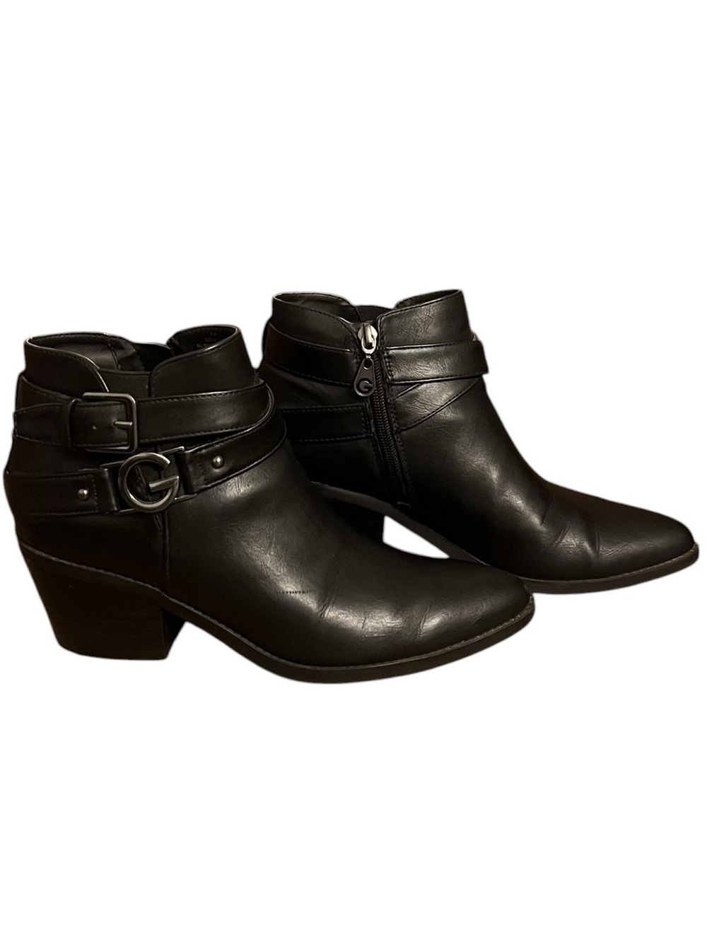 G by Guess vegan leather Black Ankle Booties Size 8.5